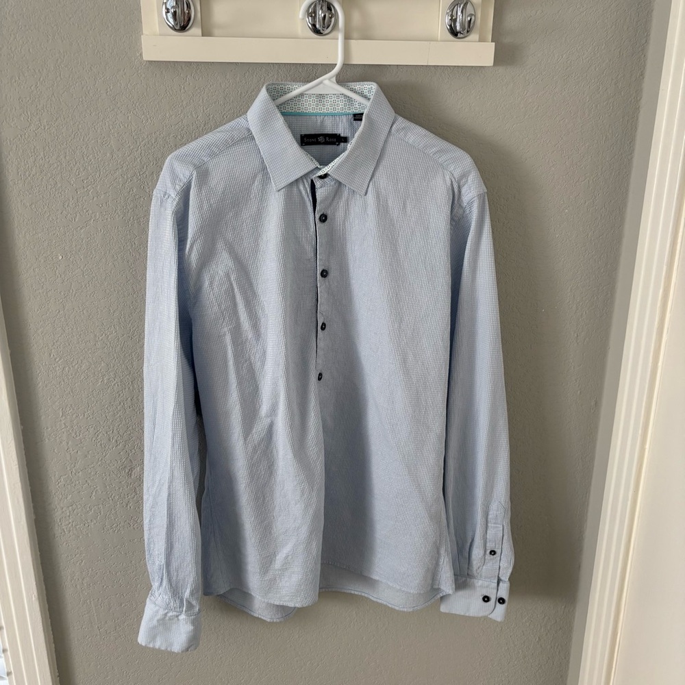 Stone Rose Light Blue Men's Dress Shirt